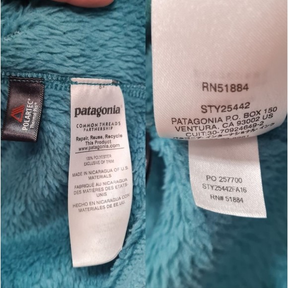 Patagonia Re-tool Snap-T Fleece Pullover Teal Green Women's Size S - Picture 15 of 16
